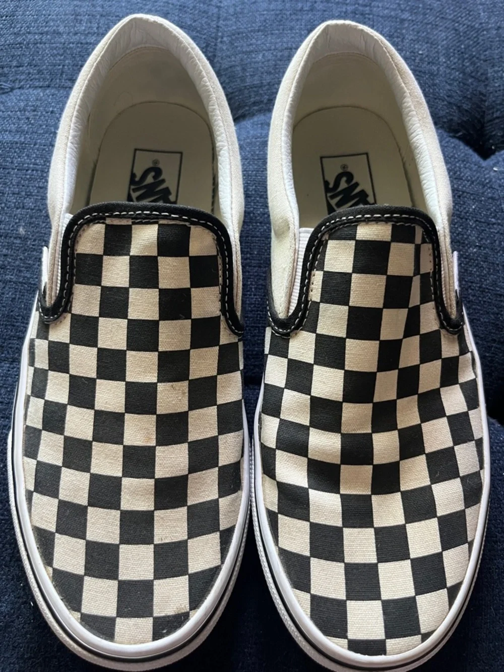 Vans Slip-On Checkerboard Shoes. Black & White. Women’s 9 - Picture 1 of 6
